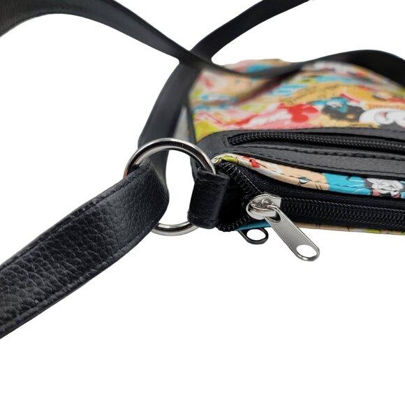 Disney Parks Retro Characters Bag Multicolor Pebbled Adj Dumbo Bambi Crossbody - Picture 9 of 10